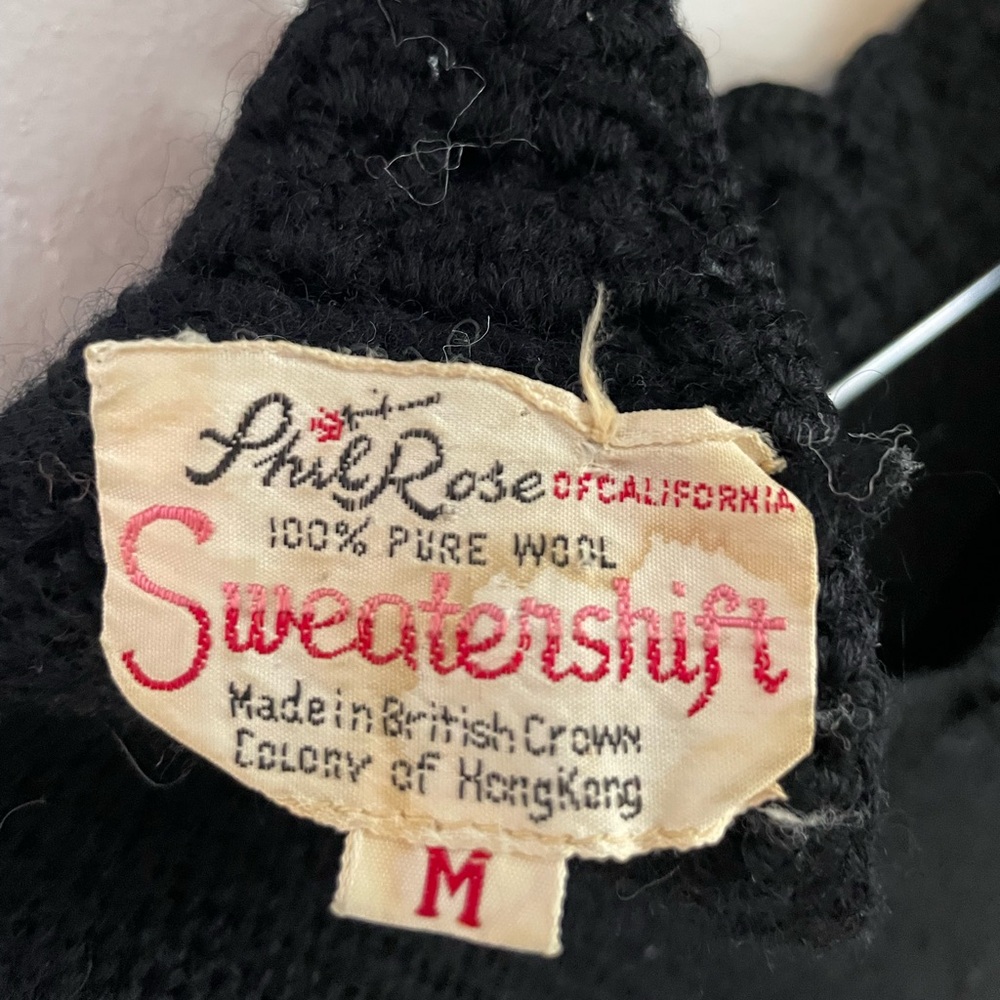 Phil Rose of California vintage wool crocheted Swearshift